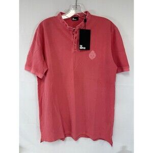 The Kooples Men's Pink short-sleeve Henley Polo(?) W/ crest logo NWT MSRP $165